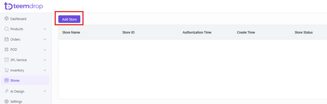Connecting TeemDrop to your store, screen 2